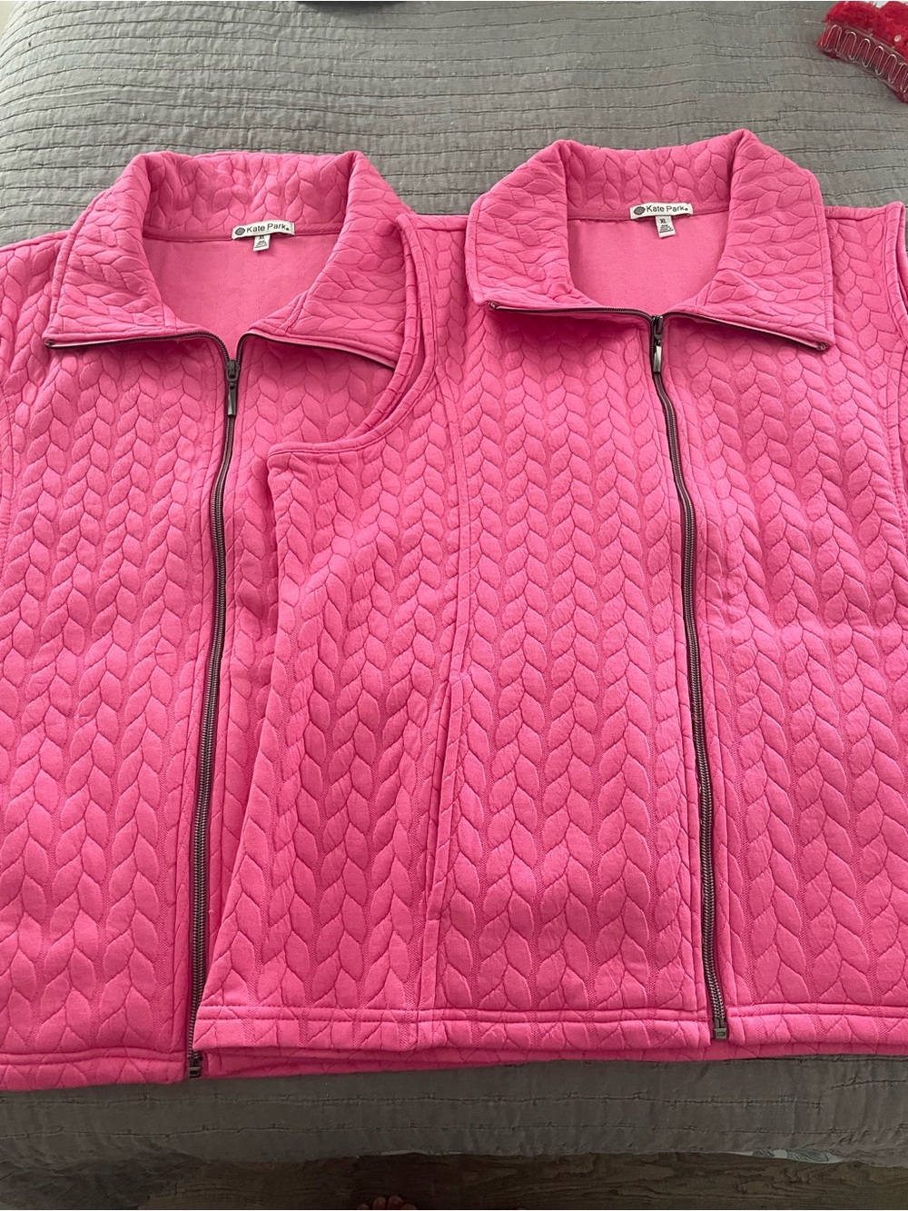 Pink Quilted Zip-Front Women's Vest